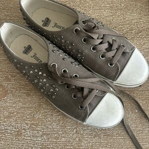 Juicy Couture Women's Gray Studded Sneakers